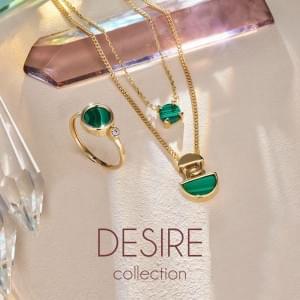 «Desire collection» - коллекция золотых украшений с малахитом «Желание»