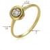 Кольцо из лимонного золота с бриллиантом КВ1231.00100Лн от «Империя Золота». Фото 1