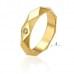 Обручальное кольцо из лимонного золота с бриллиантом ОК334.00100Лн от «Империя Золота». Фото 1