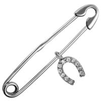 Брошь из белого золота с цирконием