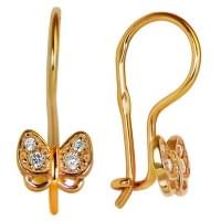 Золотые серьги с цирконием Золотые серьги с цирконием