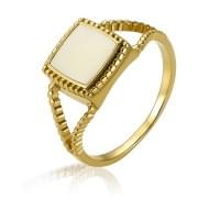 Каблучка з лимонного золота з цирконієм