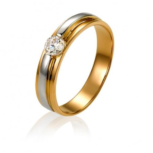 Золотое кольцо с цирконием КВ1046и