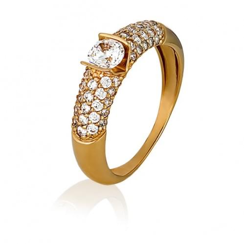 Золотое кольцо с цирконием КВ1057и