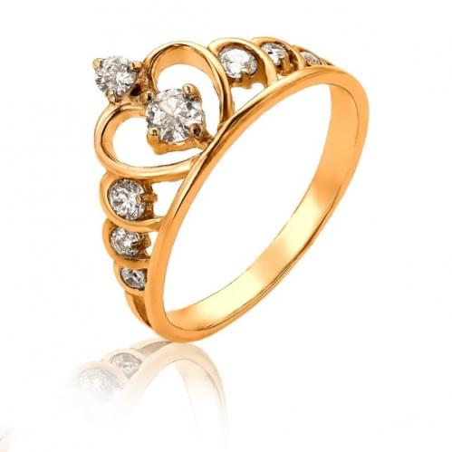 Золотое кольцо с цирконием КВ105и