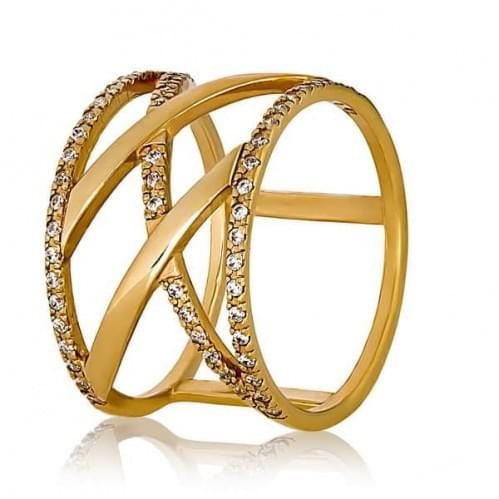 Золотое кольцо с цирконием КВ1068и