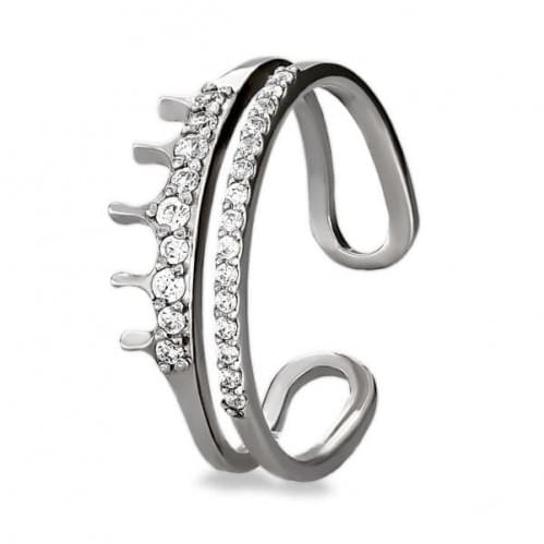 Серебряное кольцо Корона с цирконием КВ106с