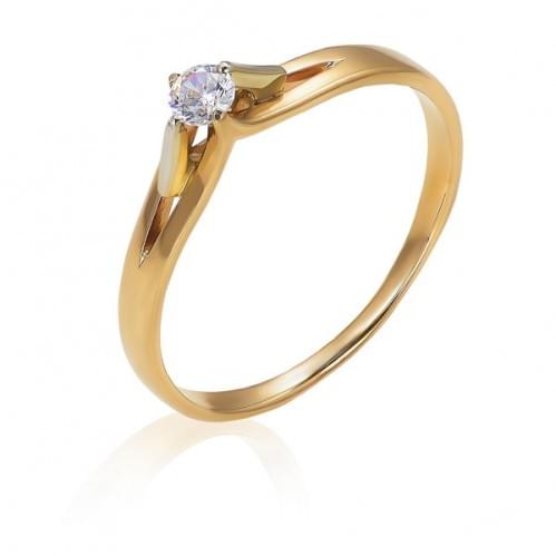 Золотое кольцо с бриллиантом КВ1072.00100н
