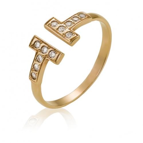 Золотое кольцо с цирконием КВ1078и