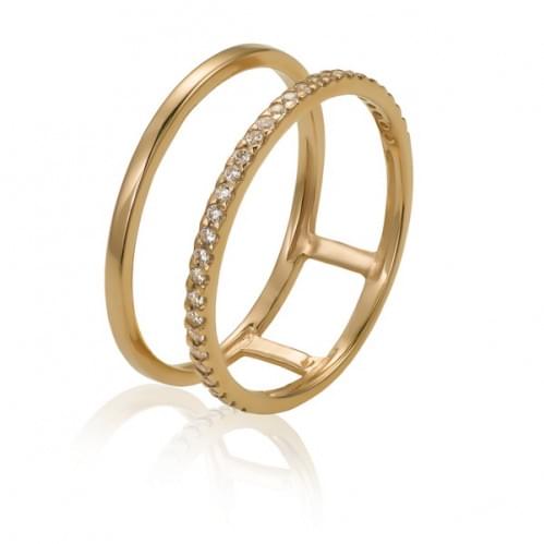 Золотое кольцо с цирконием КВ1083(2)и
