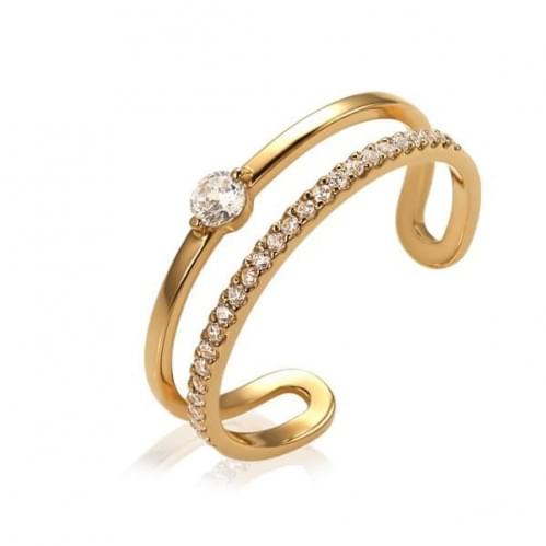Золотое кольцо с цирконием КВ1085и