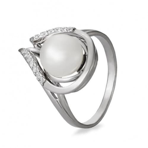 Серебряное кольцо с жемчугом КВ1087с