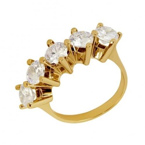 Золотое кольцо с цирконием КВ1091и
