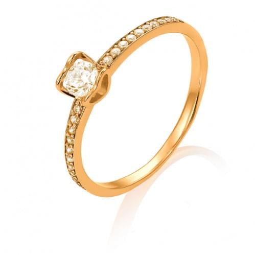 Золотое кольцо с бриллиантом КВ1103.00100н