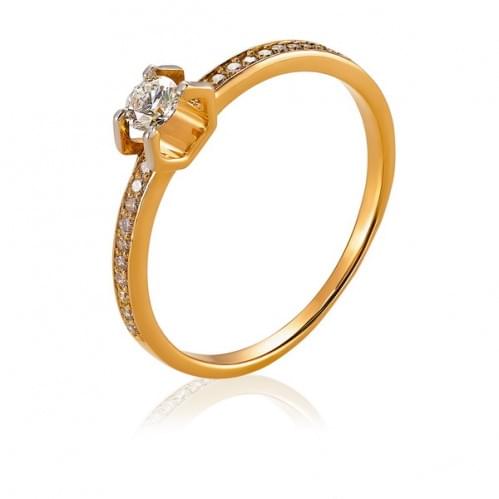 Золотое кольцо с бриллиантом КВ1104.00100н