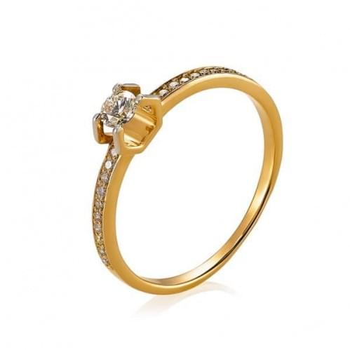 Золотое кольцо с цирконием КВ1104и
