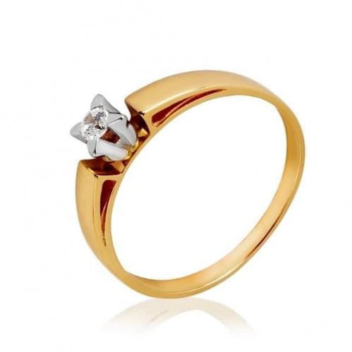 Золотое кольцо с бриллиантом КВ1107.00100н