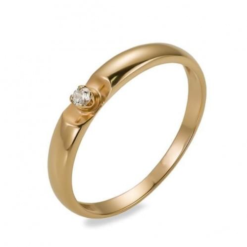 Золотое кольцо с цирконием КВ1108и