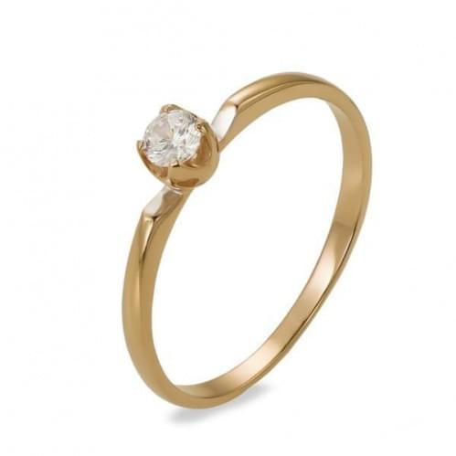 Золотое кольцо с бриллиантом КВ1109.00100н