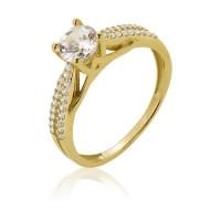 Кольцо из лимонного золота с цирконием