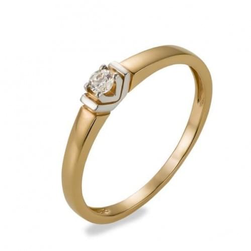 Золотое кольцо с цирконием КВ1134и