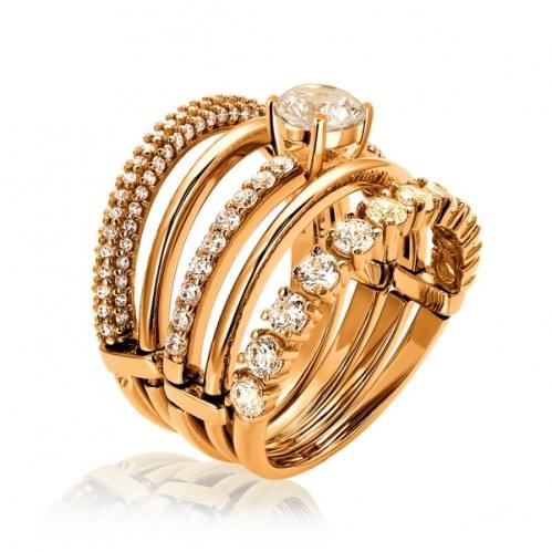 Золотое кольцо с цирконием КВ1142и