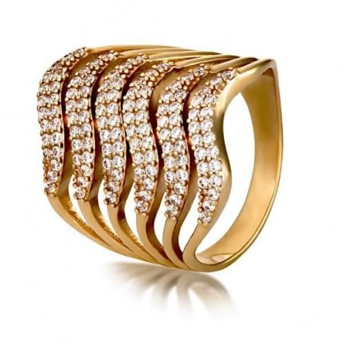Золотое кольцо с цирконием КВ1143и