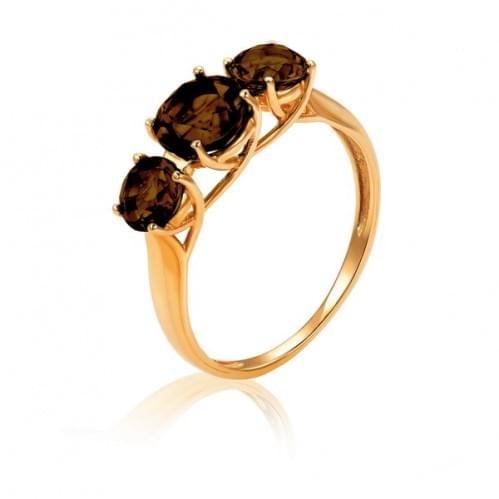 Золотое кольцо с раухтопазом КВ1144.12011н