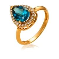 Золотое кольцо с нано топазом london