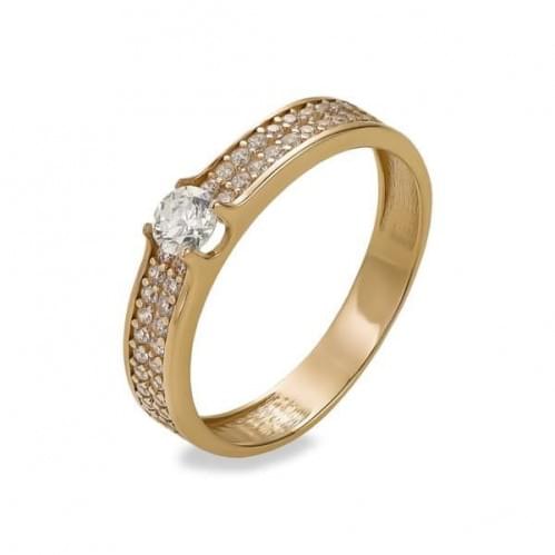 Золотое кольцо с цирконием КВ115(2)и