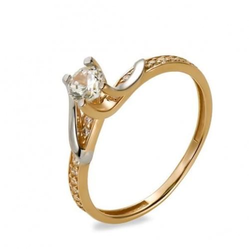 Золотое кольцо с цирконием КВ1154и