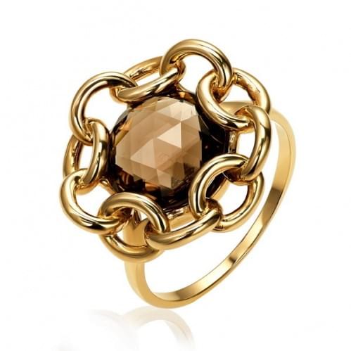Золотое кольцо с раухтопазом КВ1157.12011н