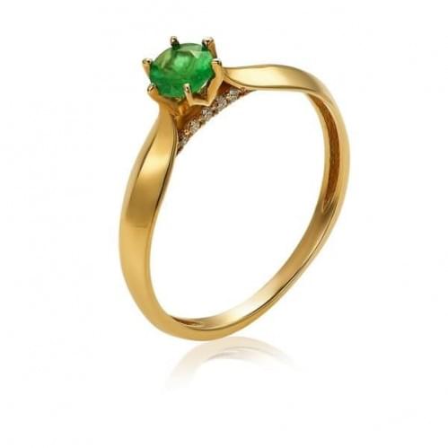 Золотое кольцо с изумрудом и бриллиантами КВ1158.00207н