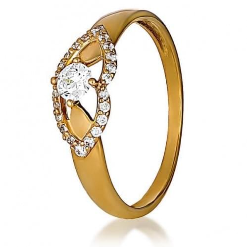 Золотое кольцо с цирконием КВ1163и