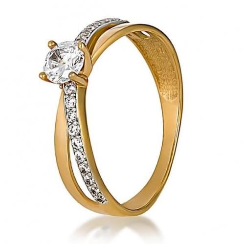 Золотое кольцо с цирконием КВ1165и