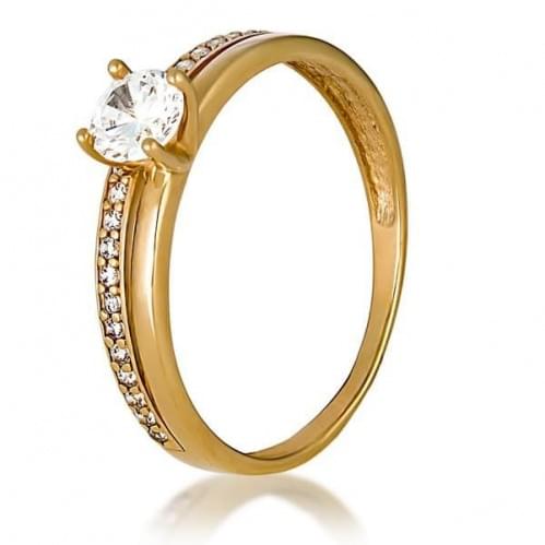 Золотое кольцо с цирконием КВ1166и