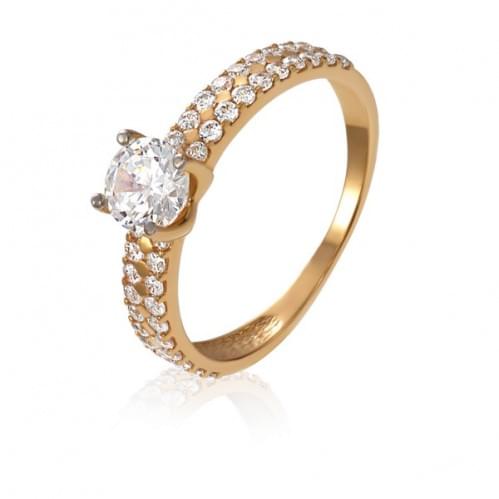 Золотое кольцо с цирконием КВ1170и