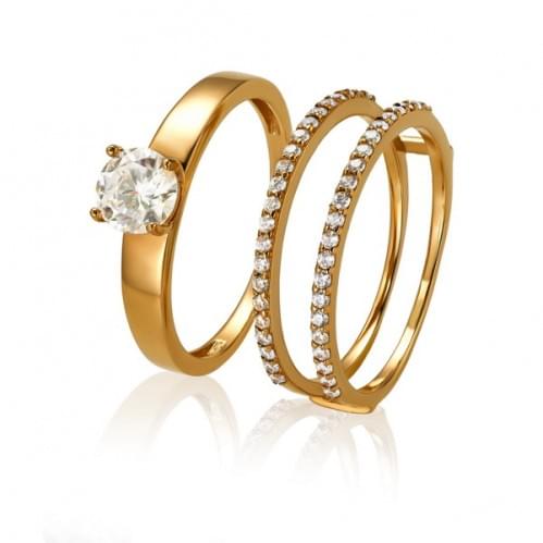Золотое кольцо с цирконием КВ1174и