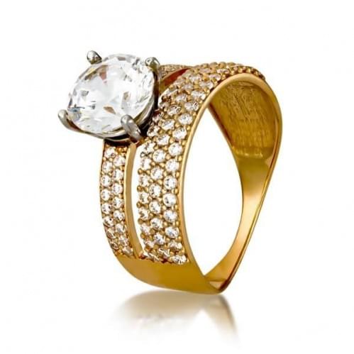 Золотое кольцо с цирконием КВ1177и