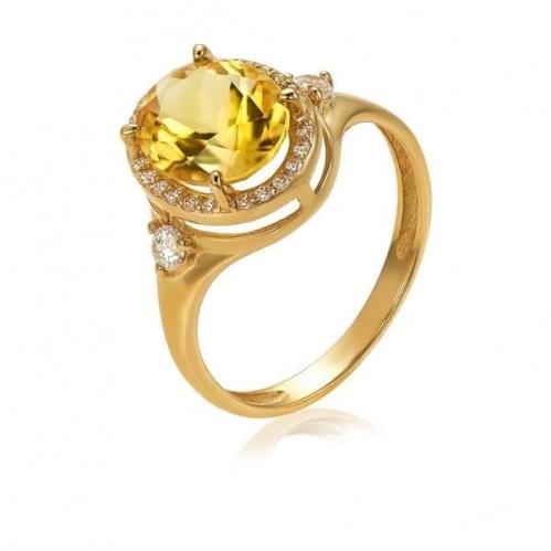 Золотое кольцо с цитрином КВ1186.10408н