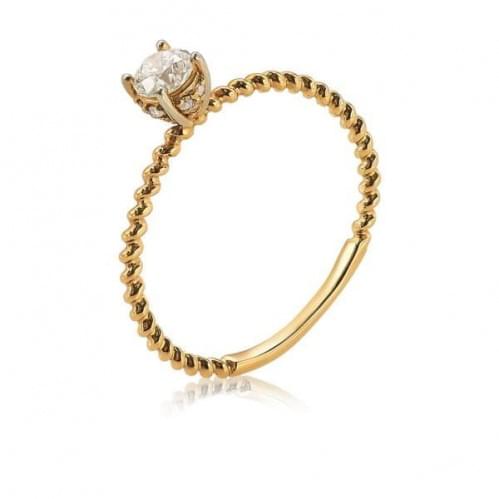 Золотое кольцо с бриллиантом КВ1199.00100н