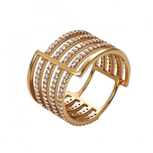 Золотое кольцо с цирконием КВ1201и