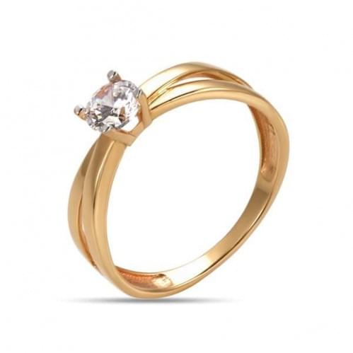 Золотое кольцо с цирконием КВ1211и