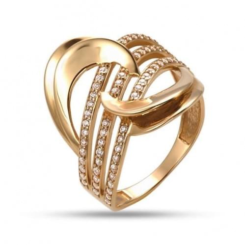 Золотое кольцо с цирконием КВ1216и