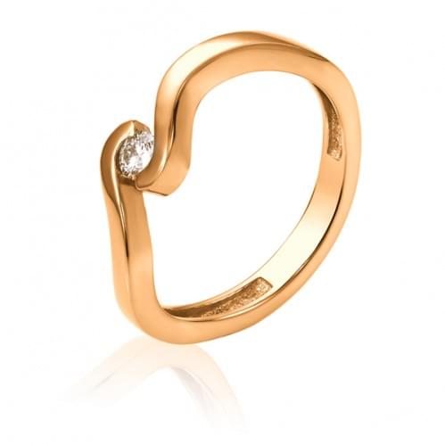 Золотое кольцо с бриллиантом КВ1218.00100н