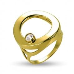 Кольцо из лимонного золота с цирконием