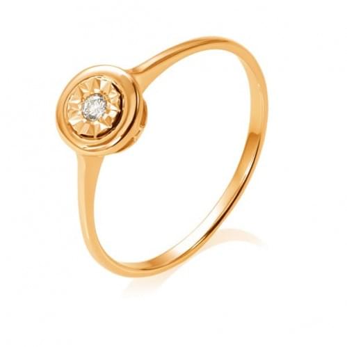 Золотое кольцо с бриллиантом КВ1231.00100н