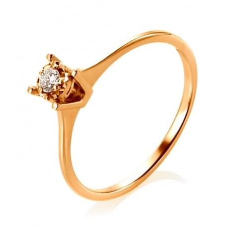 Золотое кольцо с бриллиантом  КВ1232.00100Кн