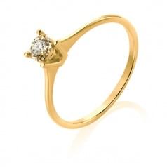 Кольцо из лимонного золота с бриллиантом