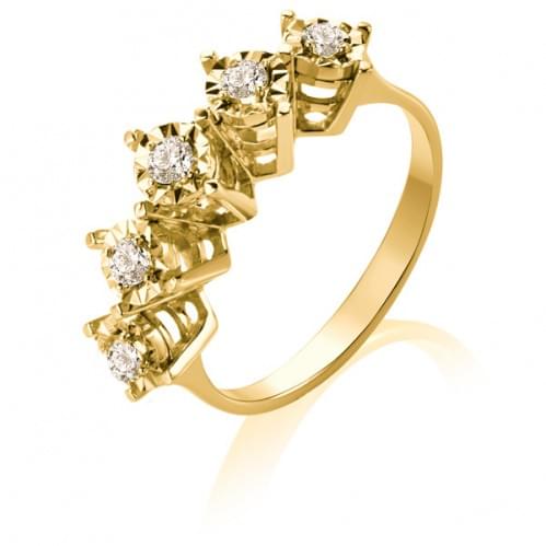 Кольцо из лимонного золота с бриллиантом КВ1235.00100Лн